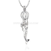 wholesale mermaid silver plated locket pendant  5pcs