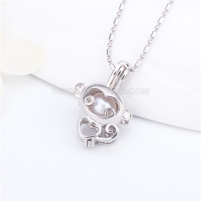 Locket Monkey 5pcs Silver plated Monkey locket necklace pendant LP pearl jewelry store