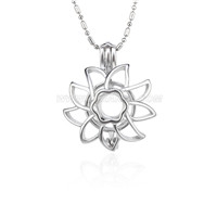 Silver plated sunflower locket necklace pendant 5pcs
