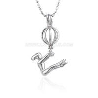 Lovely design Silver plated Athlete cage pendant 5pcs