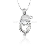 Christmas design Silver plated Santa Claus cage pendant 5pcs
