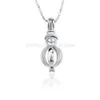 Christmas design Silver plated Snowman cage pendant 5pcs