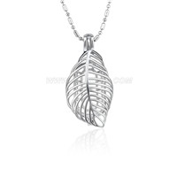 Latest design Silver plated Leave cage pendant 5pcs
