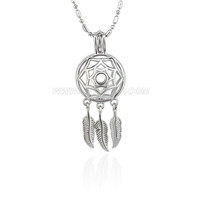 Newest design Silver plated Dream catcher cage pendant 5pcs