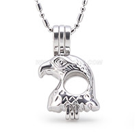 Silver plated pearl the owl cage pendant 5pcs