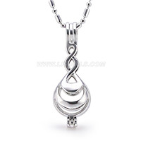 Silver plated pearl twist waterdrop cage pendant 5pcs