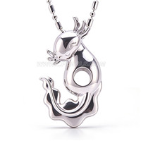 Silver plated pearl Axolotl cage pendant 5pcs