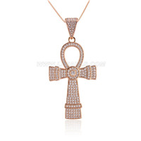 silver plated CZ big cross necklace pendant for women