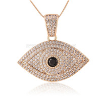 silver plated CZ eye necklace pendant for women