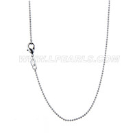 wholesale siver plated round ball necklace chains 50pcs 16" 18"