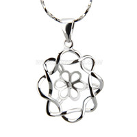 silver plated flower pearl pendant necklace mounting