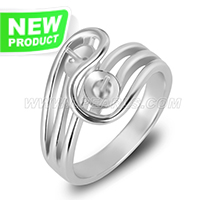 Fashion silver plated simple pearl rings fitting