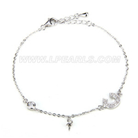 Latest 925 sterling silver C shape bracelet