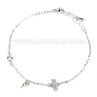Latest 925 sterling silver bracelet I shape with zircons