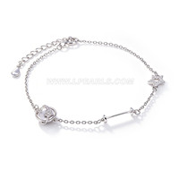 S925 sterling silver CZ planet & star pearl bracelet mounting