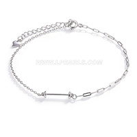 S925 sterling silver simple classic pearl bracelet setting
