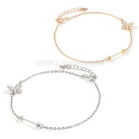 S925 sterling silver CZ butterfly pearl bracelet fitting