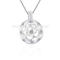 Latest 925 sterling silver round flower cage pendant