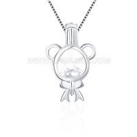 925 sterling silver Bear women cage pendant