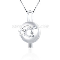Latest 925 sterling silver moon embracing star locket pendant
