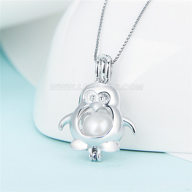 JERWLI Cute Penguin Necklace for Women, 925 Sterling Silver, Penguin