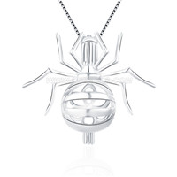 Halloween design 925 sterling silver Spider cage pendant