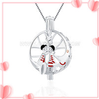 Sweet gift design 925 sterling silver Dating lovers cage pendant