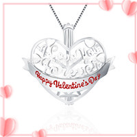 Sweet design 925 sterling silver Heart cage pendant