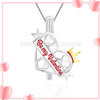 Sweet gift design 925 sterling silver Heart cage pendant