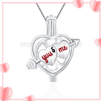 Fashion design 925 sterling silver You and me cage pendant