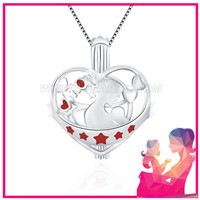 Fashion 925 sterling silver Mother and kid cage pendant
