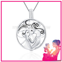 Popular 925 sterling silver Mother and kid cage pendant