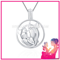 Newest 925 sterling silver Mother and kid cage pendant