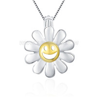 beautiful 925 sterling silver sun flower cage pendant