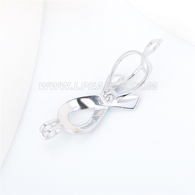 Infantile autism scarf design 925 sterling silver cage pendant LP pearl ...