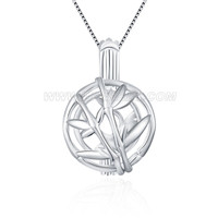 Wholesale 925 sterling silver round bamboo cage pendant