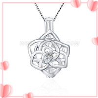 Nice 925 sterling silver gilrs bloom cage pendant