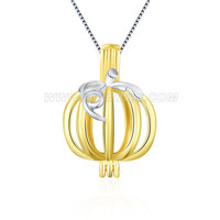 Nice 925 sterling silver women golden pumpkin locket pendant