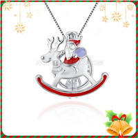 925 sterling silver Christmas Santa Claus reindeer cage pendant