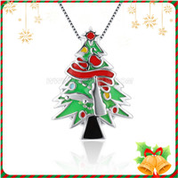 925 sterling silver Christmas Tree pearl cage pendant