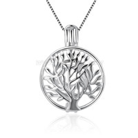 925 sterling silver tree pearl cage pendant for women