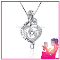 925 sterling silver CZ heart twist pearl cage pendant for mom