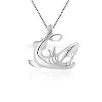 925 sterling silver shark pearl cage pendant