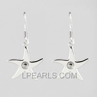 Sterling silver seastar shape earrings accessiory