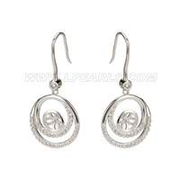 925 sterling silver CZ pearl earrings fittings for women
