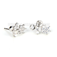 925 sterling silver CZ pearl earrings fitting for women