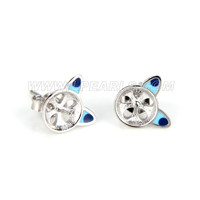 925 sterling silver stud earrings settings for women