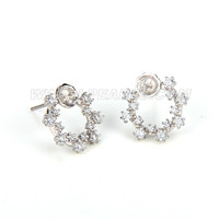 925 sterling silver CZ pearl stud earrings fitting for women