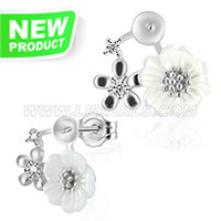 925 sterling silver shell flower earrings fittings for women