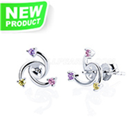 S925 Sterling silver twist pearl stud earring fitting for women